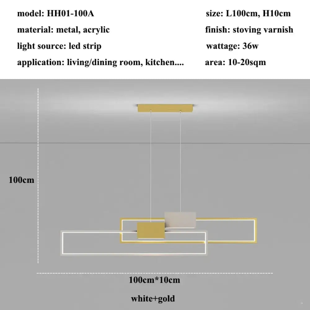 Sleek Rectangular LED Pendant Light for Kitchen Island – view 7