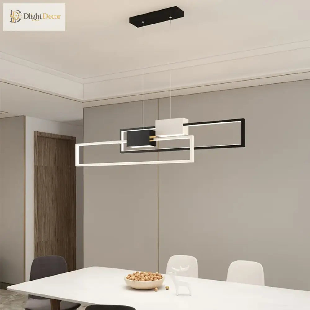 Sleek Rectangular LED Pendant Light for Kitchen Island – view 2