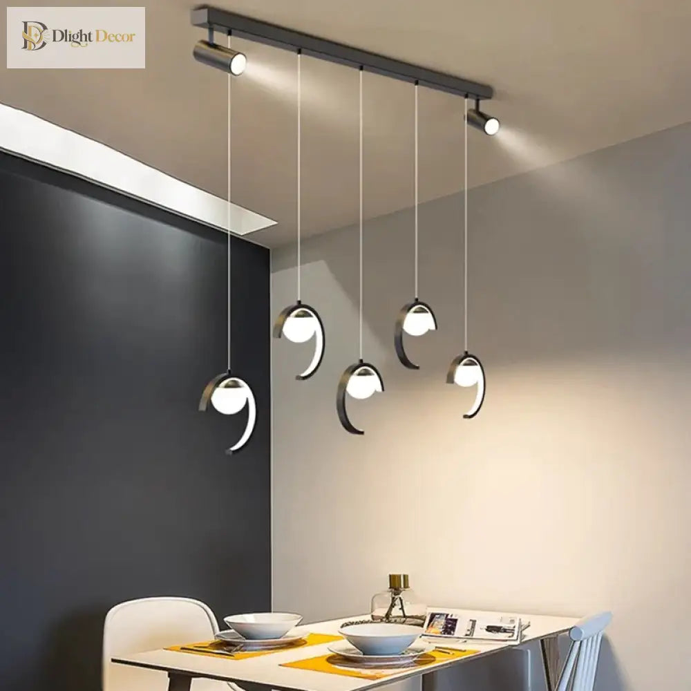 Sleek Modern Chandelier in Gold or Black for Dining Room – view 4