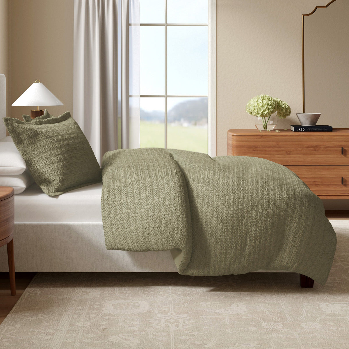 Cotton Honeycomb Waffle Weave Duvet Cover Set – Mattea Collection – view 31