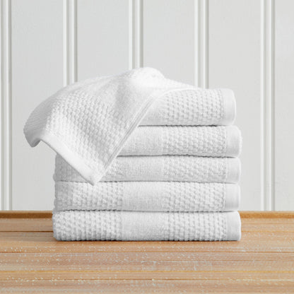 100% Cotton Rice Weave Textured Bath Towel Set – Marbella Collection – view 8