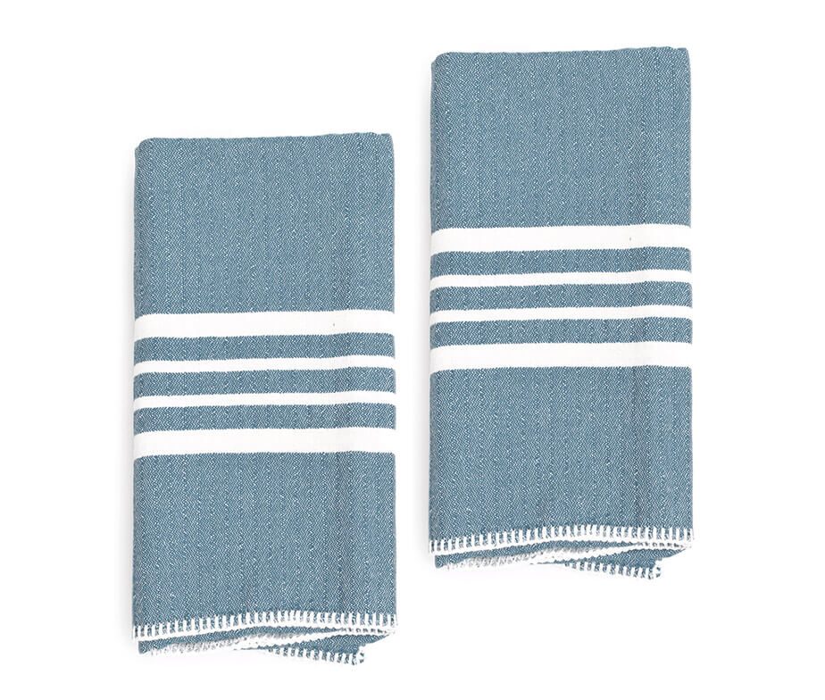 Farm House Turkish Towel Without Fringe Bundle, 2 Full Size and 2 Mini – view 9