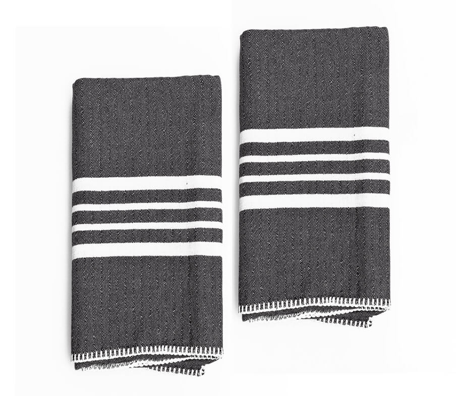 Farmhouse Turkish Cotton Hand Towels Without Fringe, Set of 2 – view 9