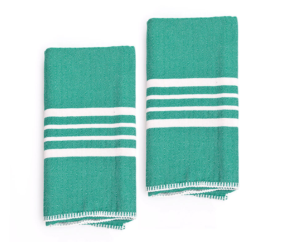 Farmhouse Turkish Cotton Hand Towels Without Fringe, Set of 2 – view 6