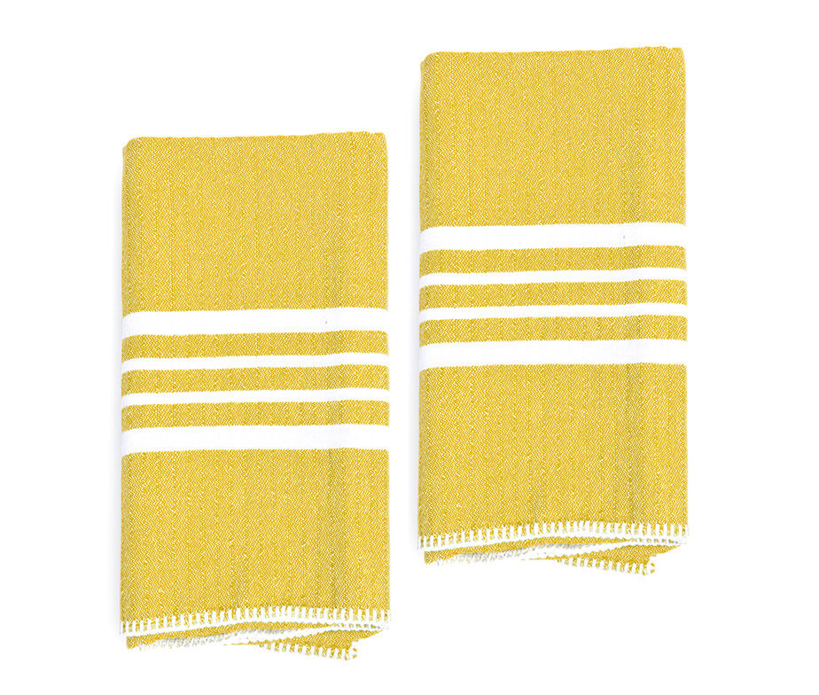 Farmhouse Turkish Cotton Hand Towels Without Fringe, Set of 2 – view 4