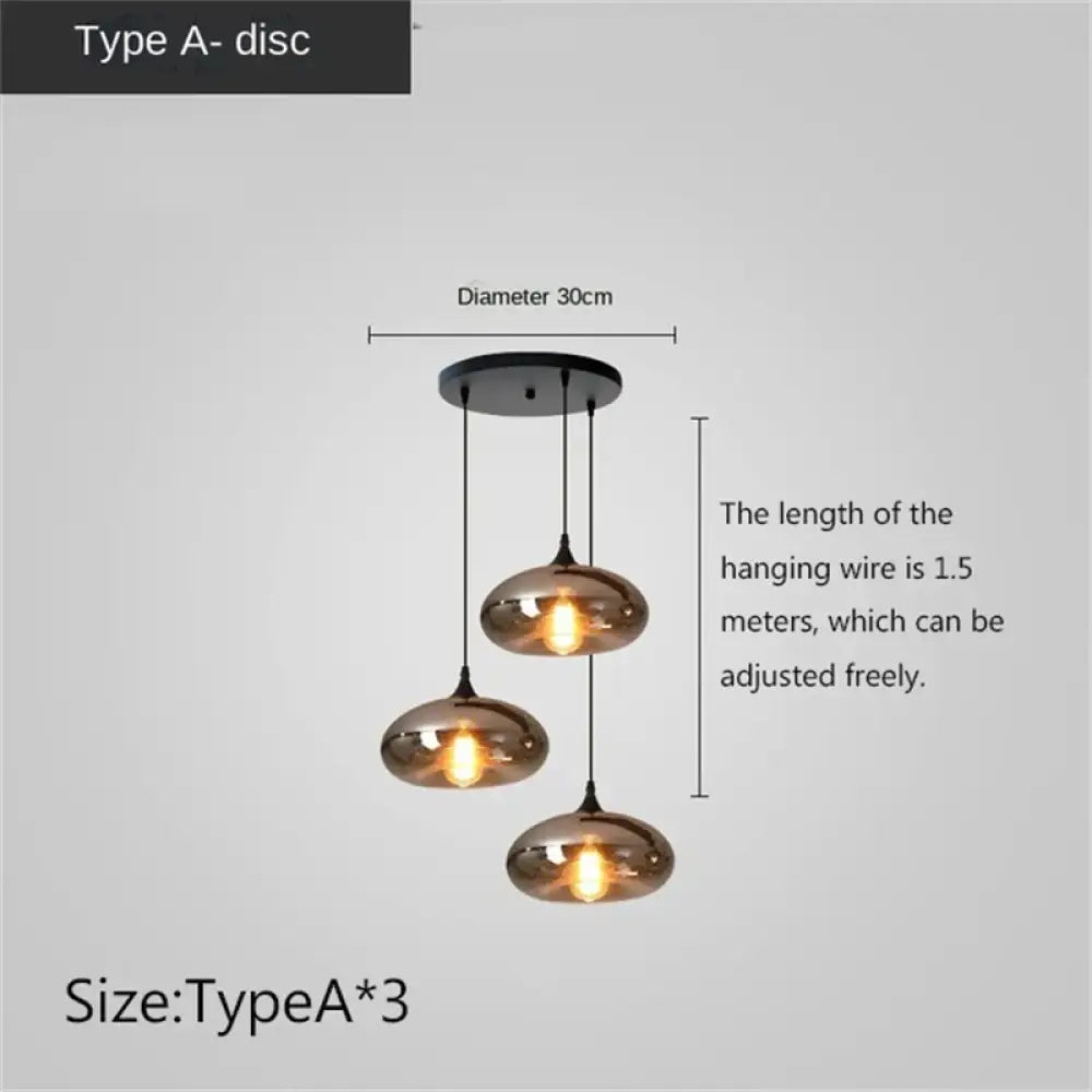 Smoky Grey Glass LED Nordic Pendant Chandelier for Kitchen Islands – view 14