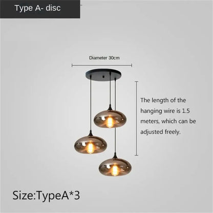 Smoky Grey Glass LED Nordic Pendant Chandelier for Kitchen Islands – view 14