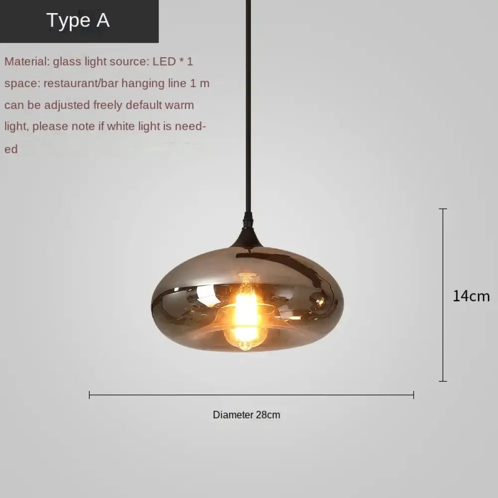 Smoky Grey Glass LED Nordic Pendant Chandelier for Kitchen Islands – view 8