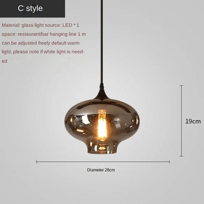 Smoky Grey Glass LED Nordic Pendant Chandelier for Kitchen Islands – view 10