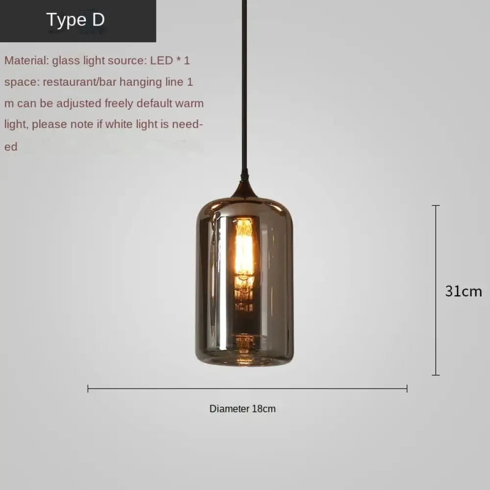 Smoky Grey Glass LED Nordic Pendant Chandelier for Kitchen Islands – view 11