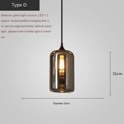 Smoky Grey Glass LED Nordic Pendant Chandelier for Kitchen Islands – view 11