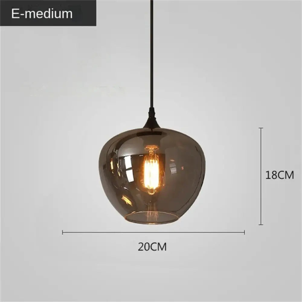 Smoky Grey Glass LED Nordic Pendant Chandelier for Kitchen Islands – view 7