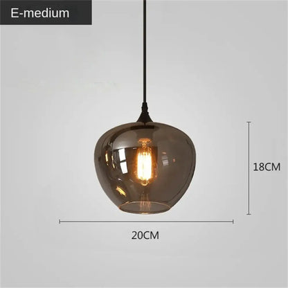 Smoky Grey Glass LED Nordic Pendant Chandelier for Kitchen Islands – view 7