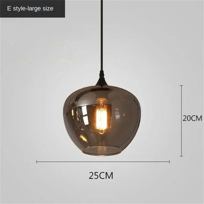 Smoky Grey Glass LED Nordic Pendant Chandelier for Kitchen Islands – view 13