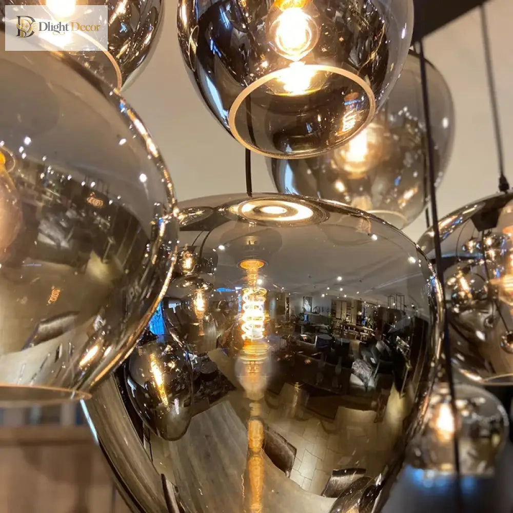 Smoky Grey Glass LED Nordic Pendant Chandelier for Kitchen Islands – view 5