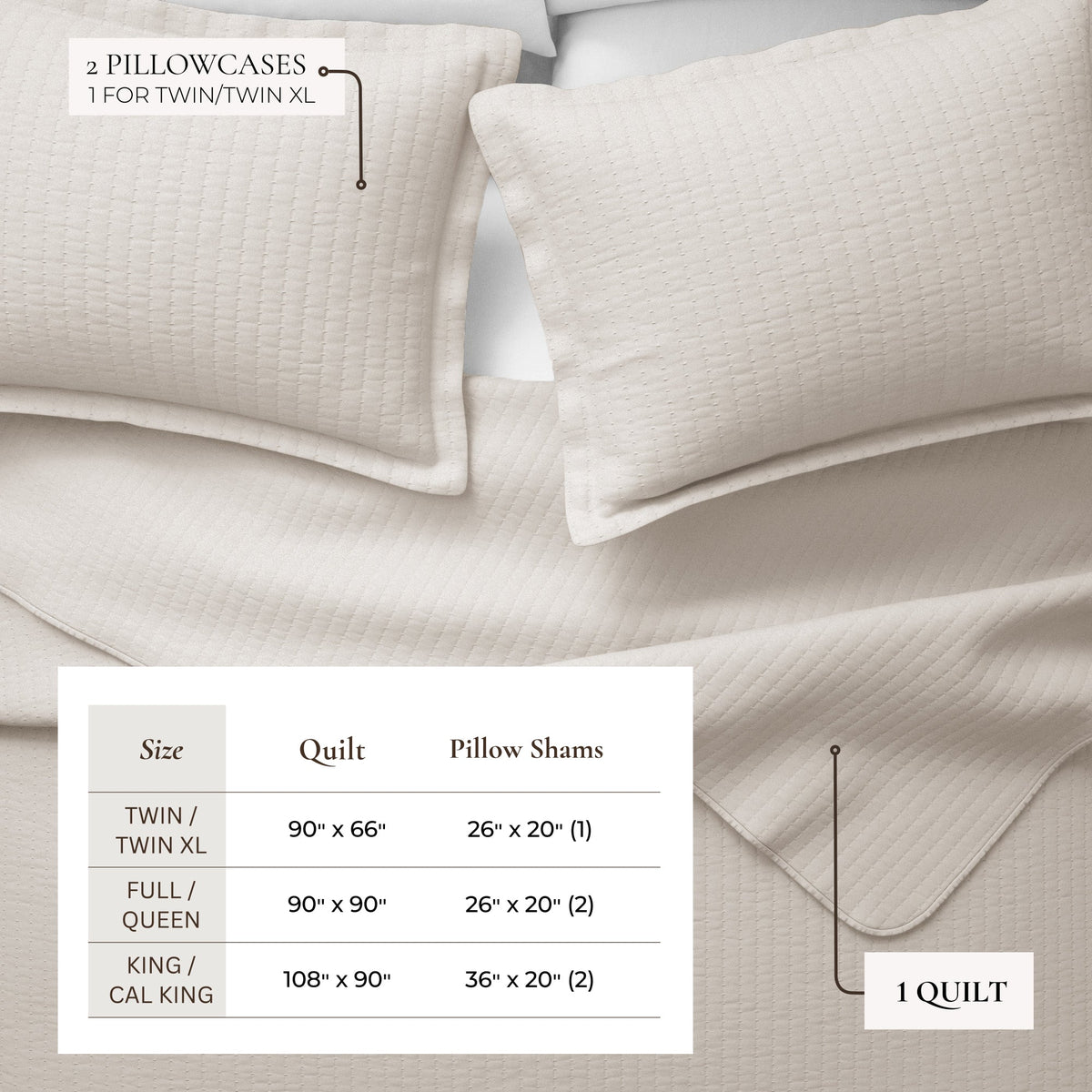 Solid Channel Stitch Quilt Set – Alicia Collection – view 15
