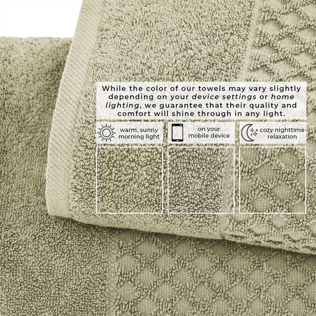 Cotton Diamond Waffle Weave Bath Towel Set – Grayson Collection – view 235