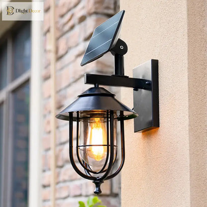 Sophia Solar Outdoor Wall Light – Black Aluminum Porch Lantern – view 4