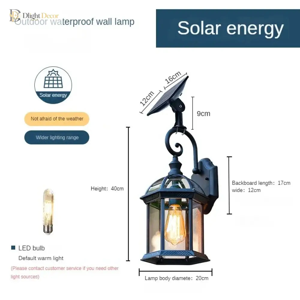 Sophia Solar Outdoor Wall Light – Black Aluminum Porch Lantern – view 6