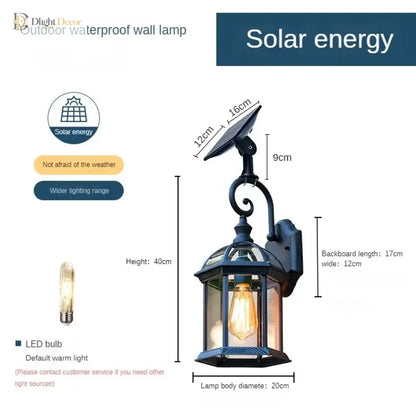 Sophia Solar Outdoor Wall Light – Black Aluminum Porch Lantern – view 6