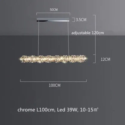 Sophisticated K9 Crystal Ring LED Chandelier, Dimmable, Chrome – view 10