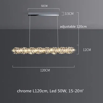 Sophisticated K9 Crystal Ring LED Chandelier, Dimmable, Chrome – view 11