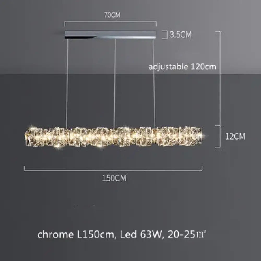 Sophisticated K9 Crystal Ring LED Chandelier, Dimmable, Chrome – view 12