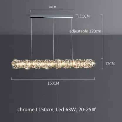 Sophisticated K9 Crystal Ring LED Chandelier, Dimmable, Chrome – view 12