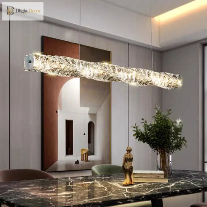 Sophisticated K9 Crystal Ring LED Chandelier, Dimmable, Chrome – view 3