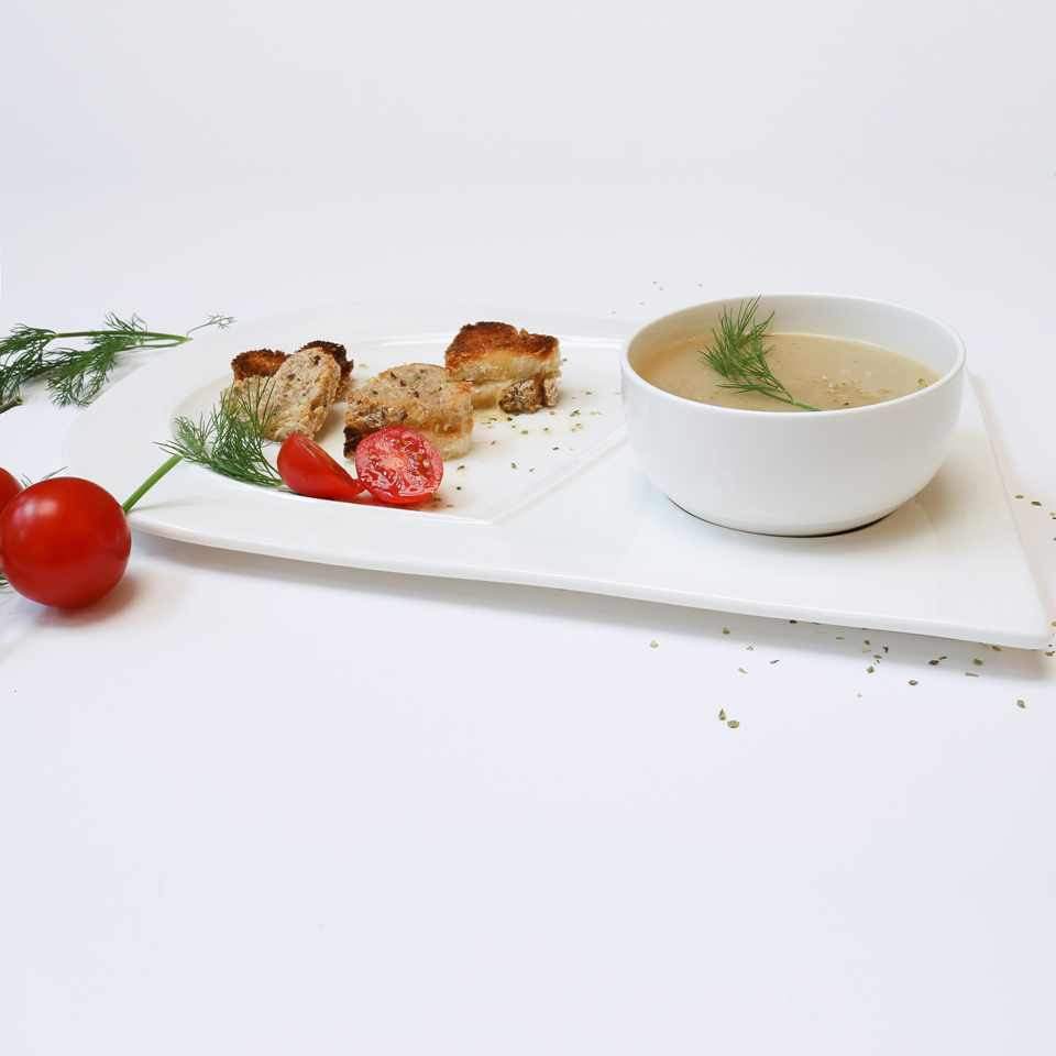 Bone China Soup and Sandwich Plates with 12 oz Bowl, Set of 4 – view 8