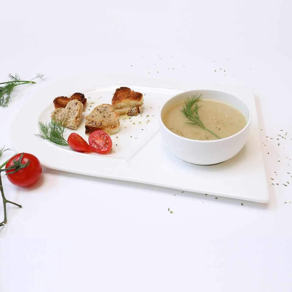 Bone China Soup and Sandwich Plates with 12 oz Bowl, Set of 4 – view 7