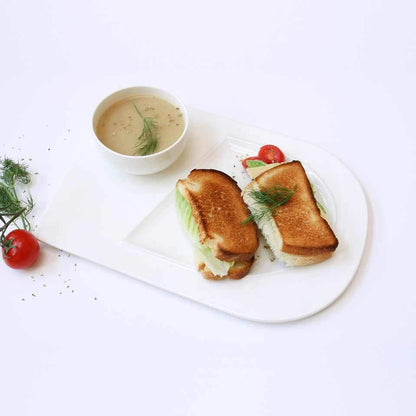 Bone China Soup and Sandwich Plates with 12 oz Bowl, Set of 4 – view 6