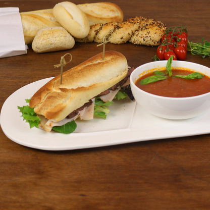 Bone China Soup and Sandwich Plates with 12 oz Bowl, Set of 4 – view 5