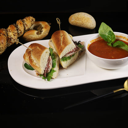 Bone China Soup and Sandwich Plates with 12 oz Bowl, Set of 4 – view 3