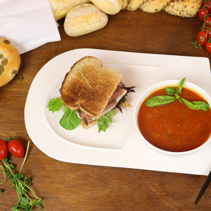 Bone China Soup and Sandwich Plates with 12 oz Bowl, Set of 4 – view 11