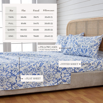 Watercolor Floral Microfiber Sheet Set – Delia Collection – view 14