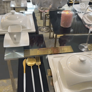 Modern Square White Porcelain Dinnerware Set, 20 Piece Service for 4 – view 4