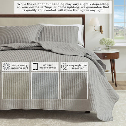 Solid Channel Stitch Quilt Set – Alicia Collection – view 29