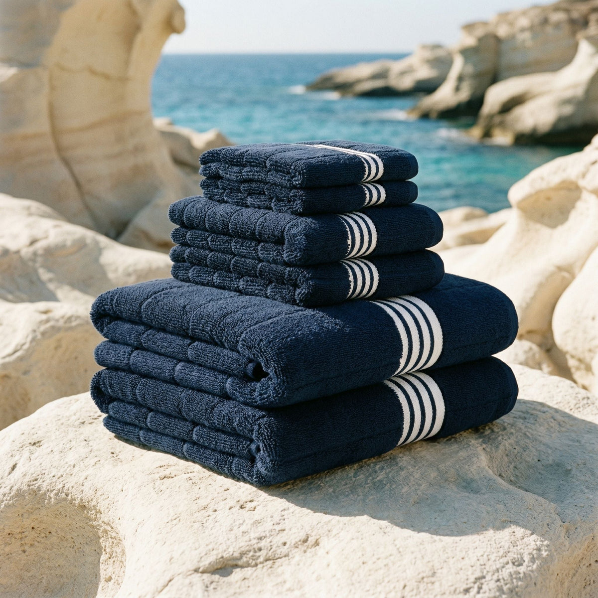 Nautilus Australian Cotton Striped Bath Towels, 600 GSM Towels and Sets – view 32