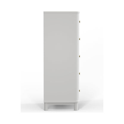 Stapleton White Mahogany 5-Drawer Chest with Scalloped Motif – view 4