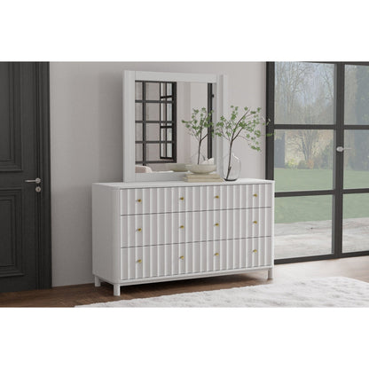 Stapleton White Mahogany Dresser Mirror, Fully Assembled – view 5