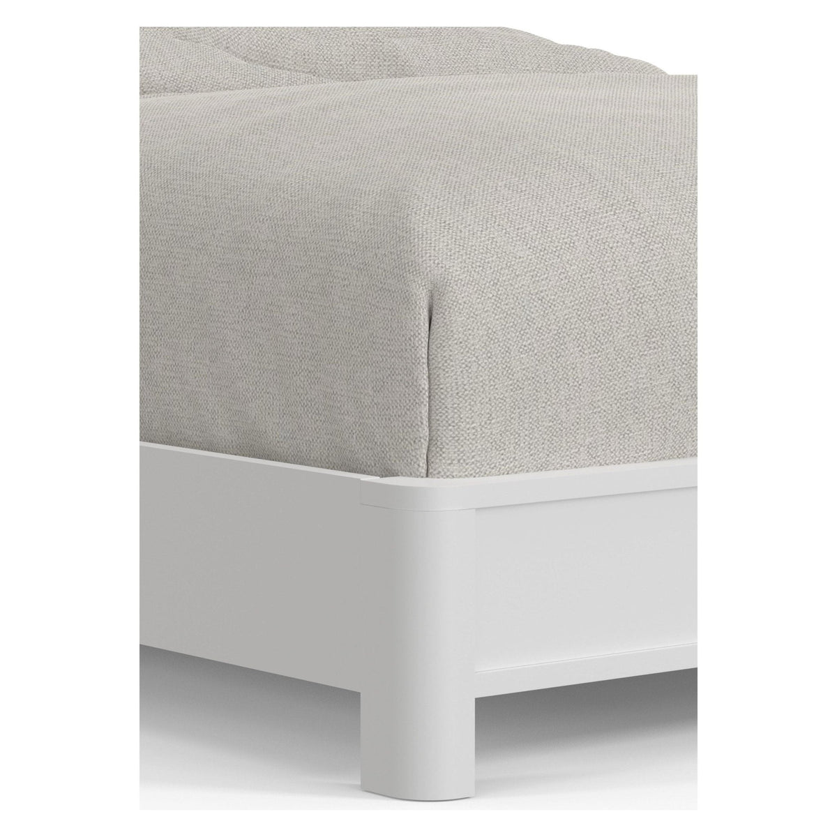 Stapleton White Mahogany Panel Bed with Scalloped Headboard – view 5