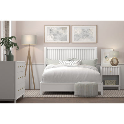 Stapleton Mahogany Panel Bed with Scalloped Headboard