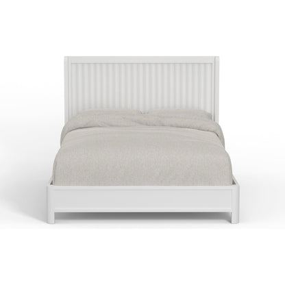 Stapleton White Mahogany Panel Bed with Scalloped Headboard – view 3