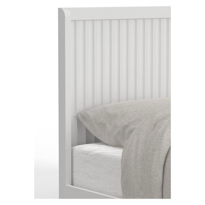 Stapleton White Mahogany Panel Bed with Scalloped Headboard – view 4