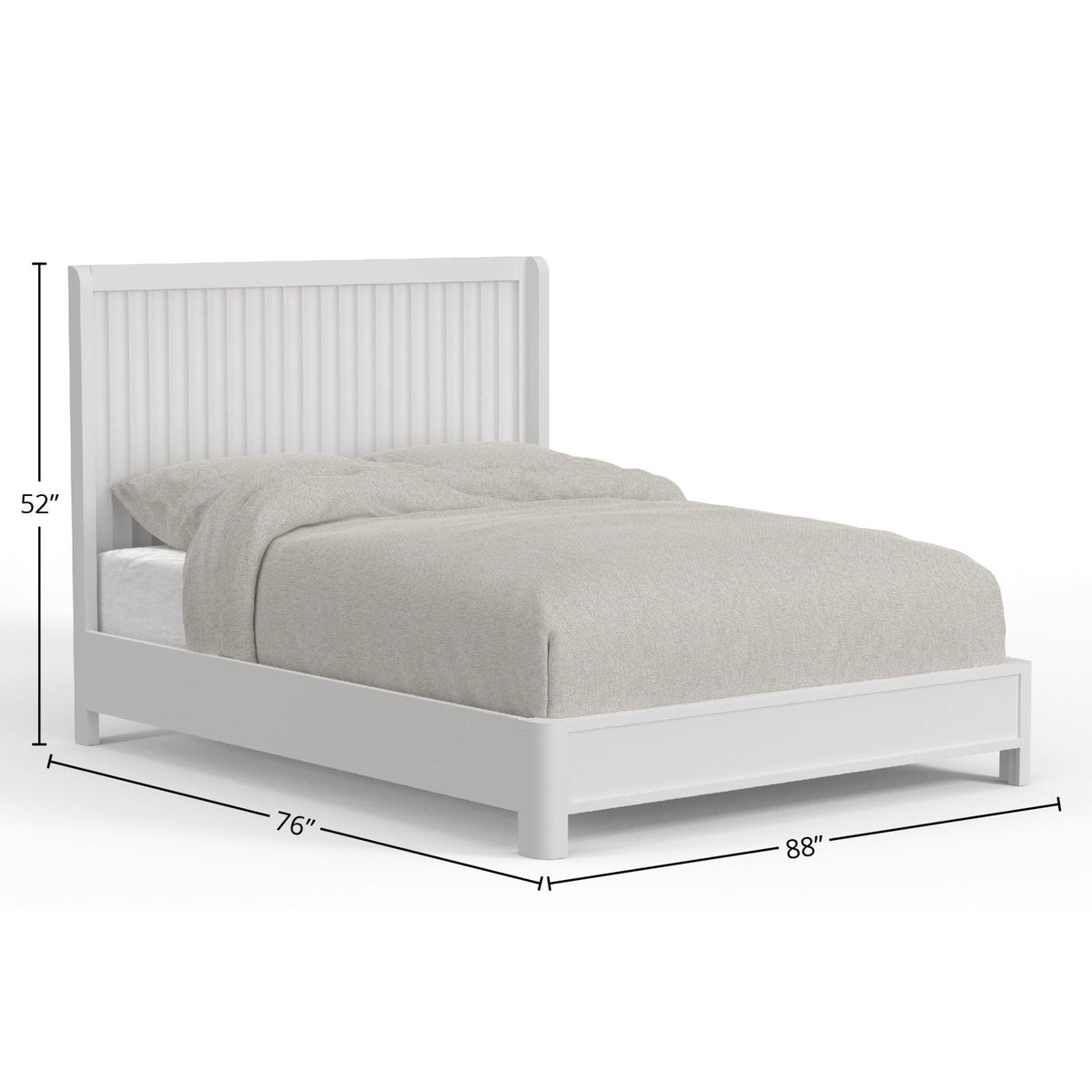 Stapleton White Mahogany Panel Bed with Scalloped Headboard – view 7