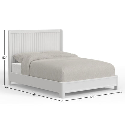 Stapleton White Mahogany Panel Bed with Scalloped Headboard – view 7