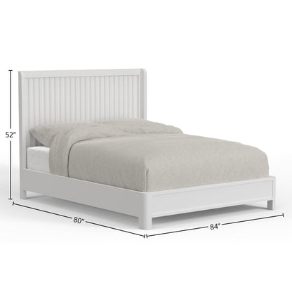 Stapleton White Mahogany Panel Bed with Scalloped Headboard – view 8