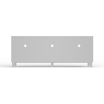 Stapleton White Mahogany TV Console with Scalloped Drawers – view 5