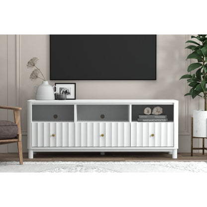 Mahogany and Veneer Stapleton TV Console with Storage Drawers